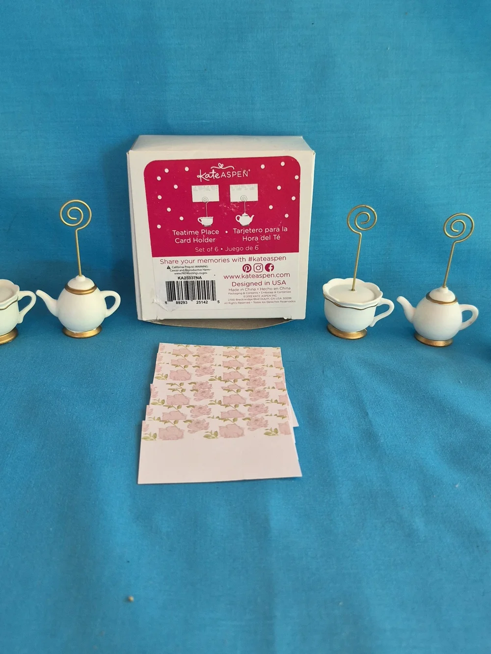 Teapots and Tea Cups Teatime Place Card Name Holders Set of 6 by Kate Aspen